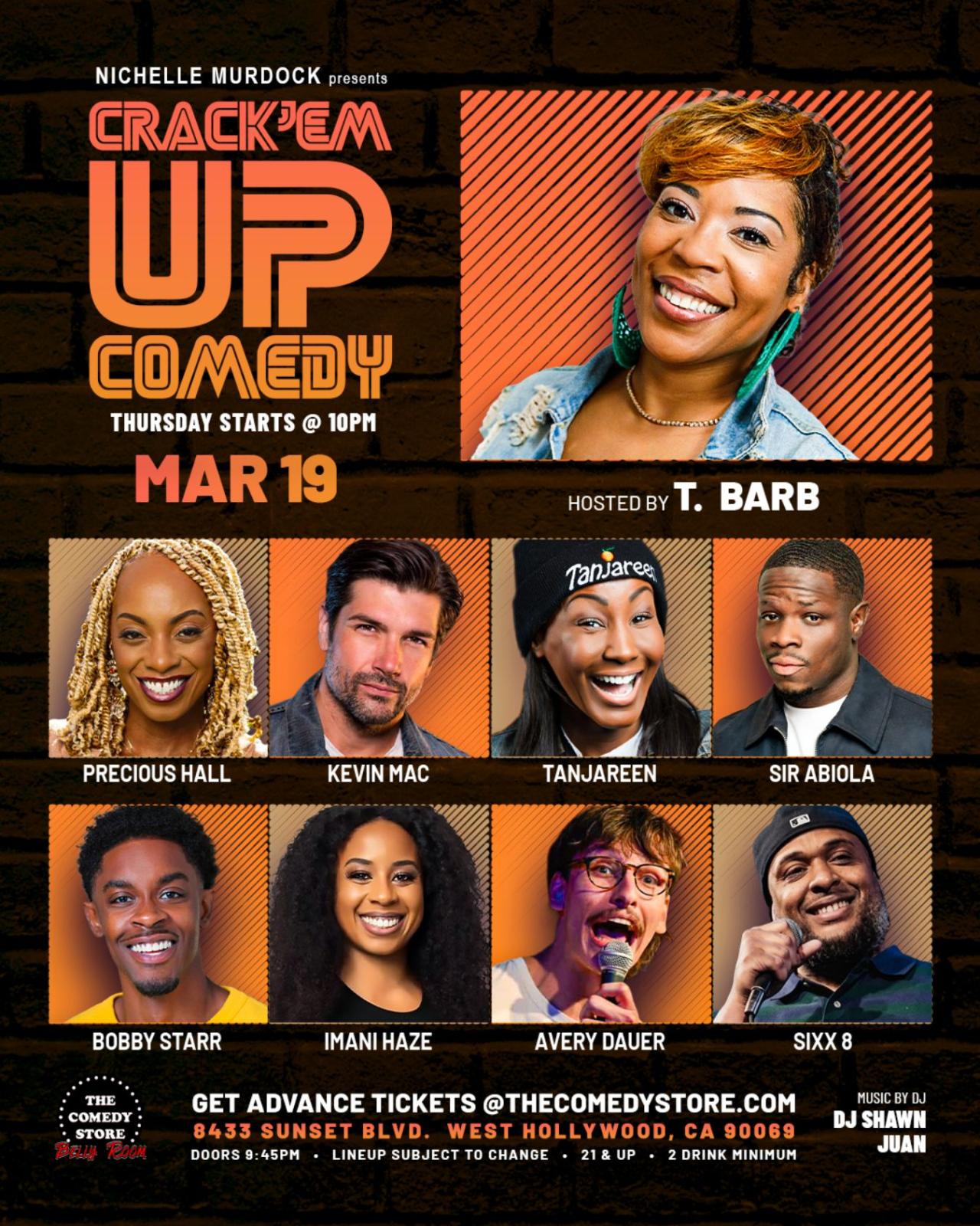 Flyer for Crack'Em Up Thursdays