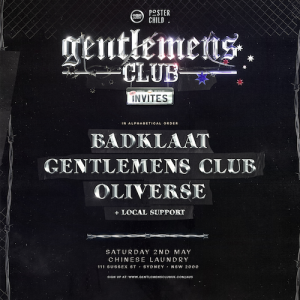 CANCELLED: GENTLEMENS CLUB, BADKLAAT, OLIVERSE