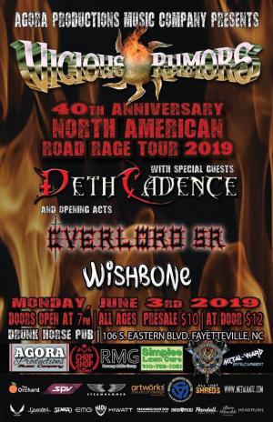 Vicious Rumors 40th Anniv. Road Rage Tour 2019