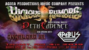 Vicious Rumors 40th Anniv. Road Rage Tour 2019