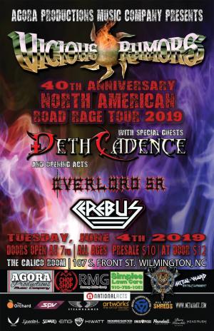 Vicious Rumors 40th Anniv. Road Rage Tour 2019