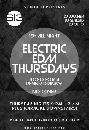 FREE Electric EDM Plus karaoke downstairs