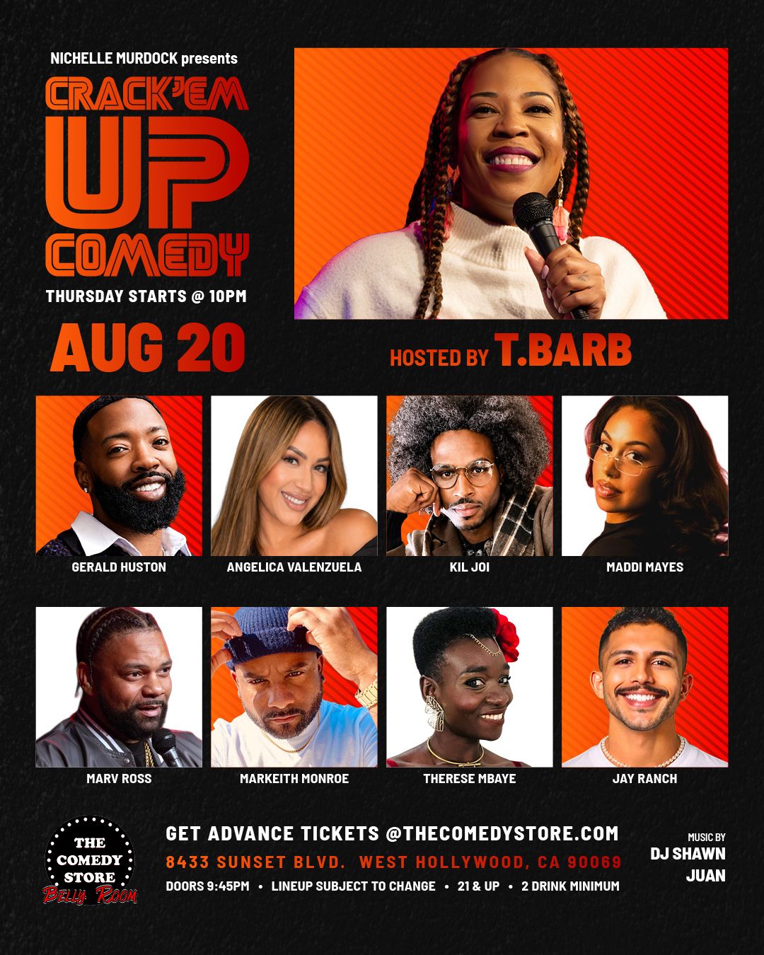 Flyer for Crack'Em Up Thursdays