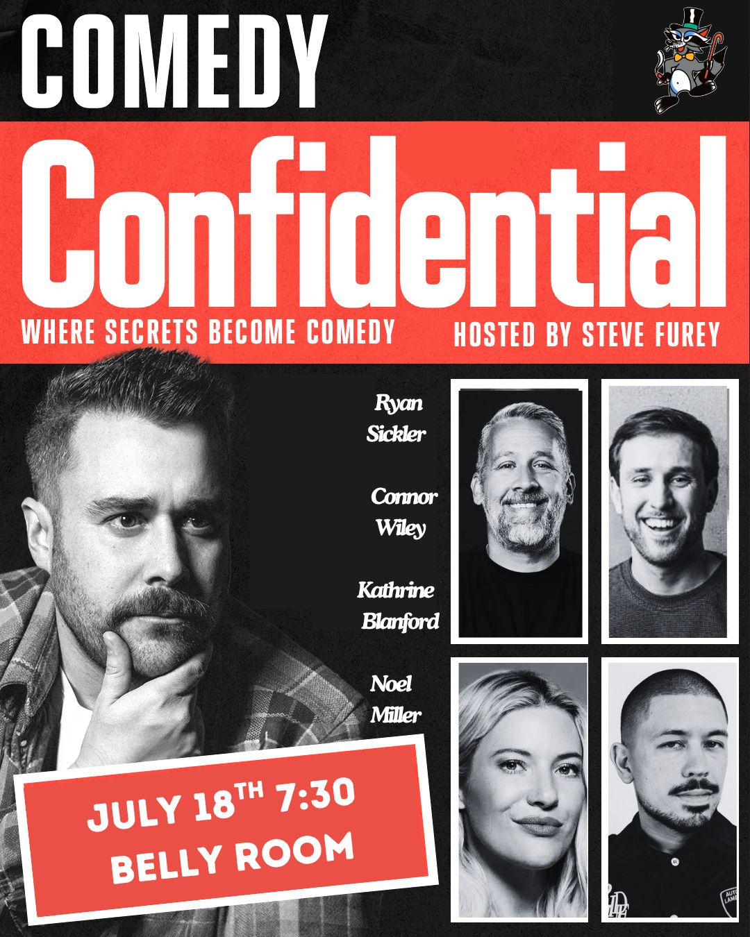 Flyer for Comedy Confidential with Stephen Furey