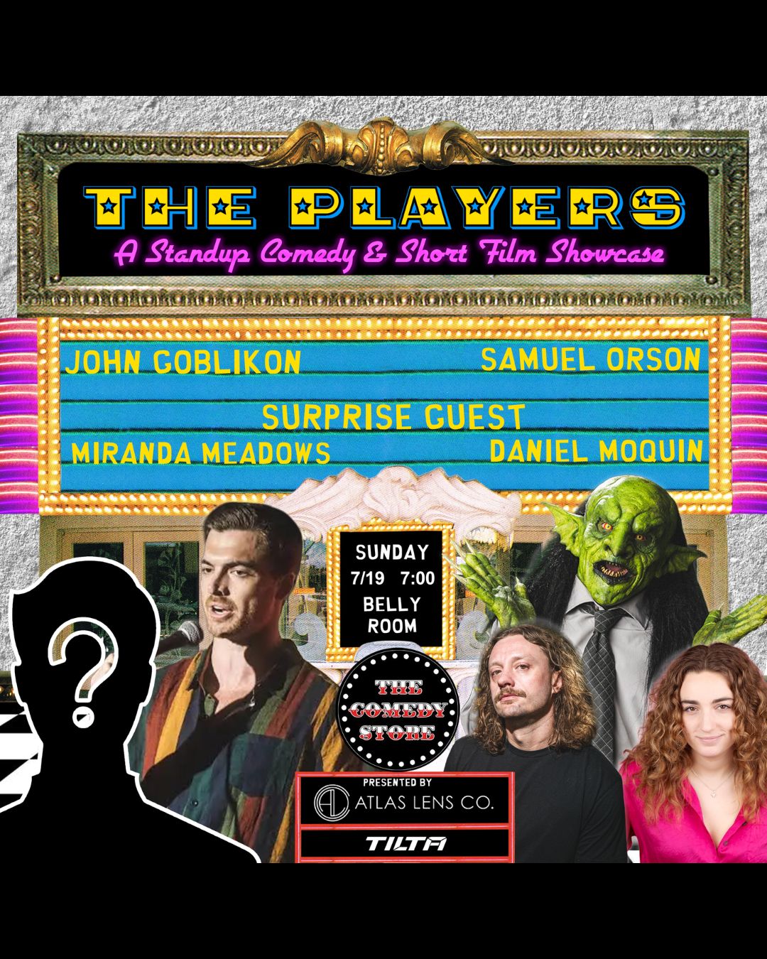 Flyer for Atlas Lens Co. Presents: The Players