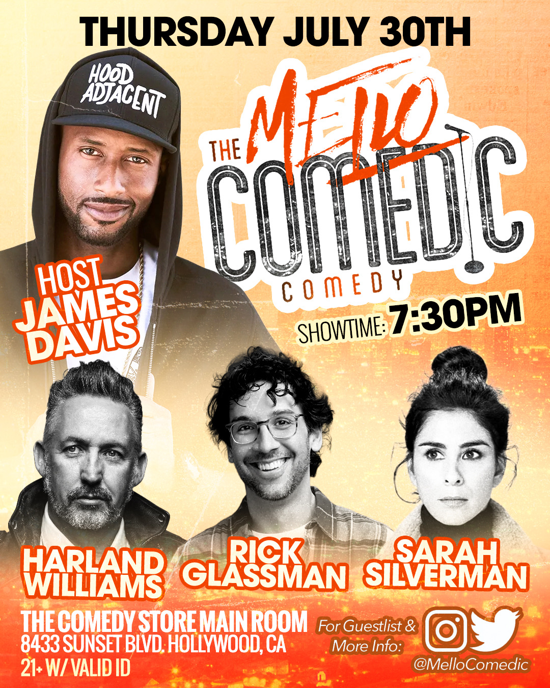 Flyer for Mello Comedic