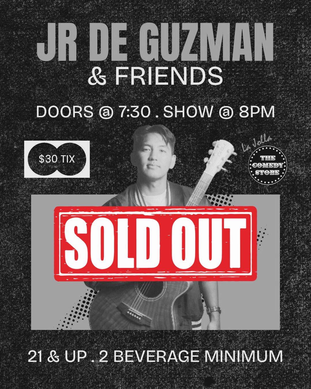 Flyer for JR De Guzman & Friends | Wed 8PM