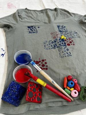 Stamp & Stitch: Upcycled Fabric Fun