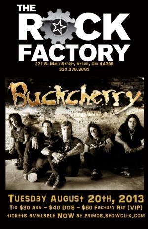 BUCKCHERRY COMES TO AKRON