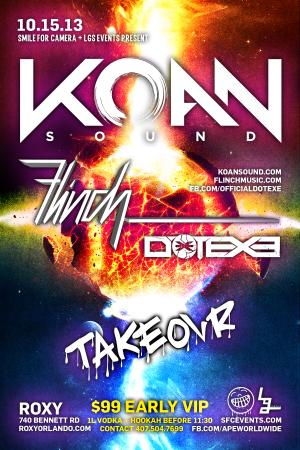 KOAN SOUND + FLINCH + DOTEXE @ TAKEOVR