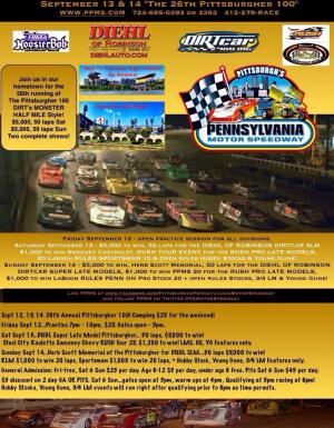 2014 Pittsburgher 100, Sept 12,13,14