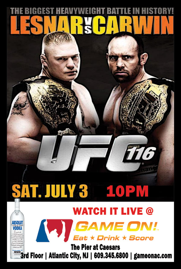 Tickets for UFC 116 LESNAR VS CARWIN in Atlantic City from ShowClix