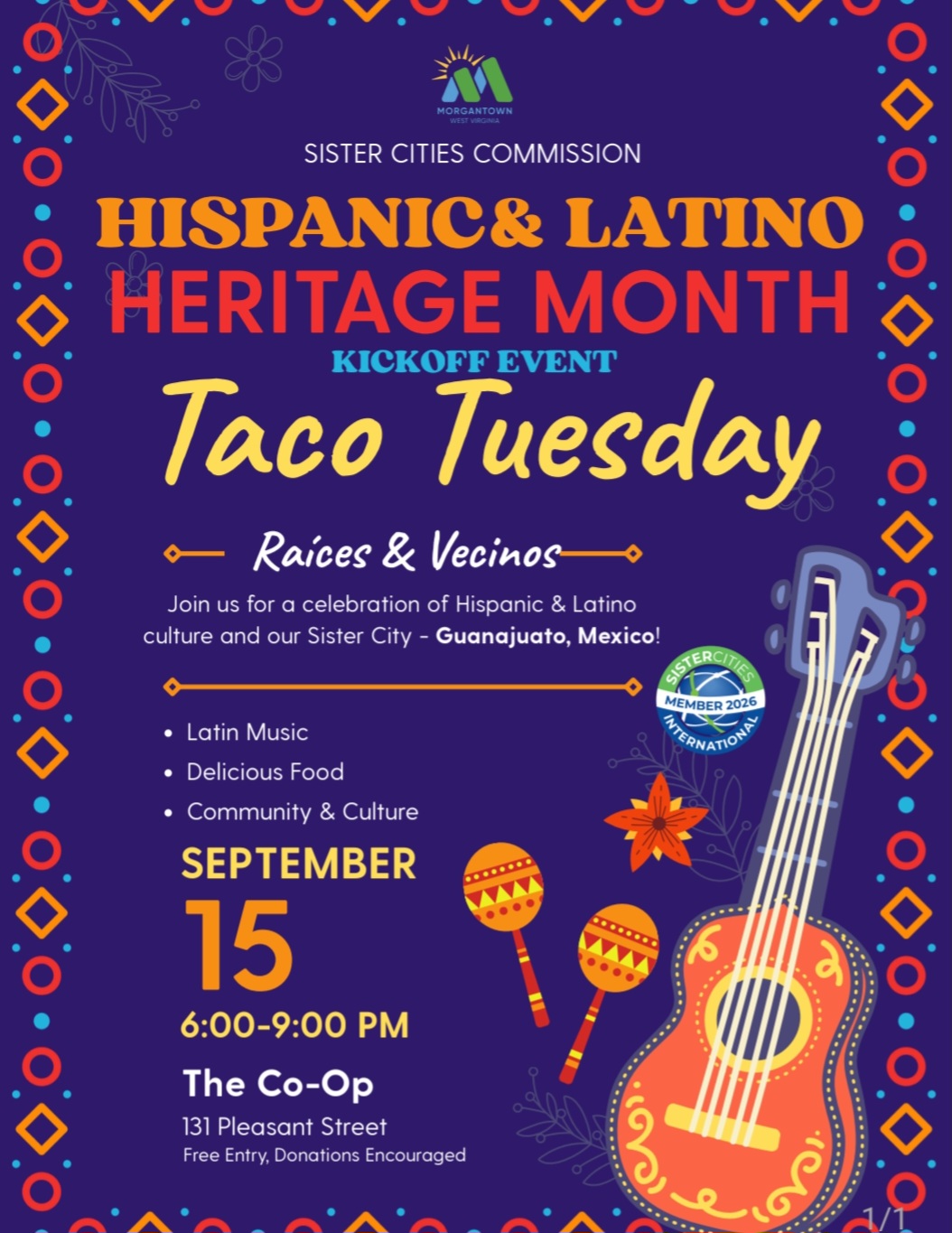 Taco Tuesday! Hispanic & Latino Heritage Month Kickoff Event
