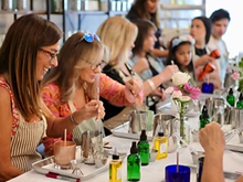 A group of women in aprons making a science experiment<br />
<br />
AI-generated content may be incorrect.