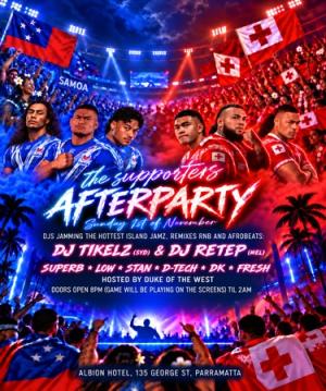 The Supporters Afterparty. (Samoa & Tonga game)
