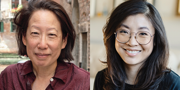 2 side-by-side headshots: Gish Jen, Weike Wang