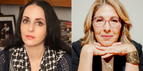 2 side-by-side headshots: Molly Crabapple, Naomi Klein