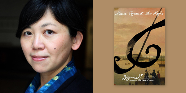 2 side-by-side images: Yiyun Li headshot, book cover of Music Against the Night