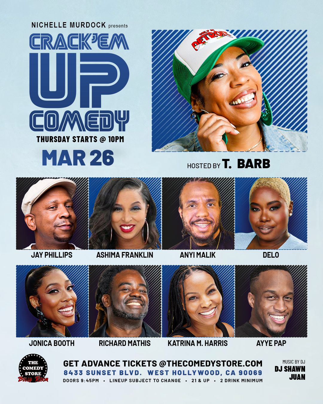 Flyer for Crack'Em Up Thursdays