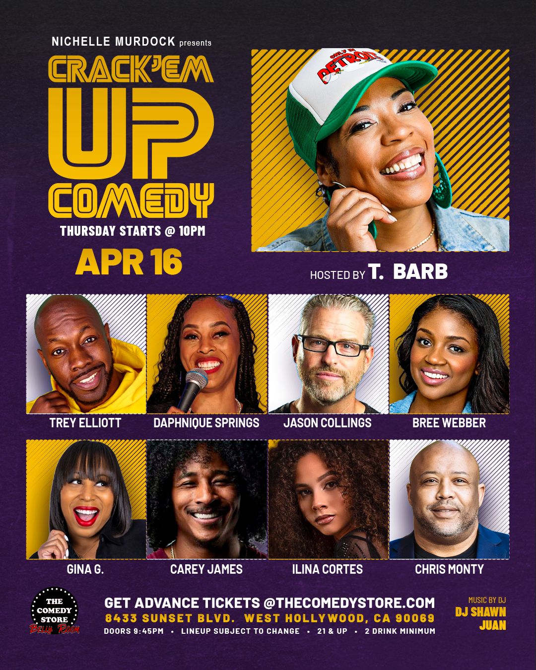 Flyer for Crack'Em Up Thursdays