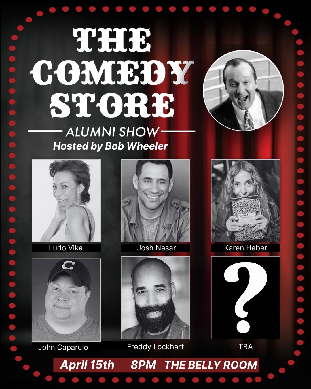 Flyer for The Comedy Store Alumni Show