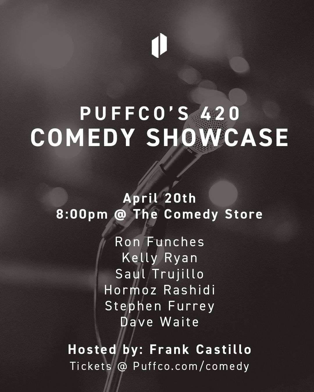 Flyer for Puffco’s 4/20 Comedy Showcase