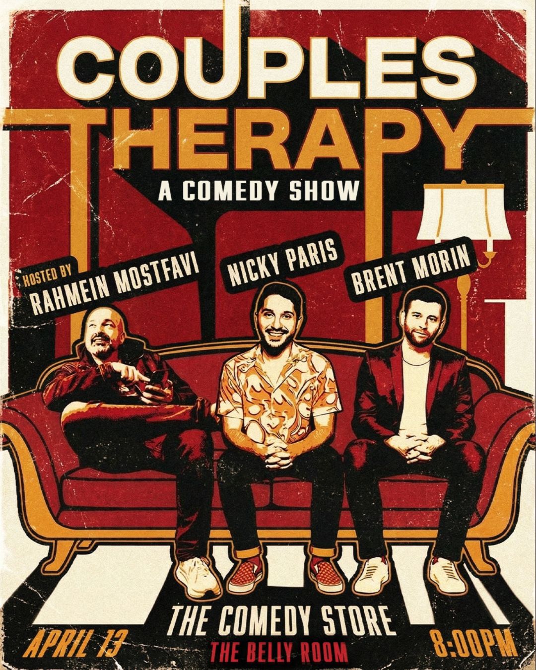 Flyer for Couples Therapy: A Comedy Show with Rahmein Mostafavi