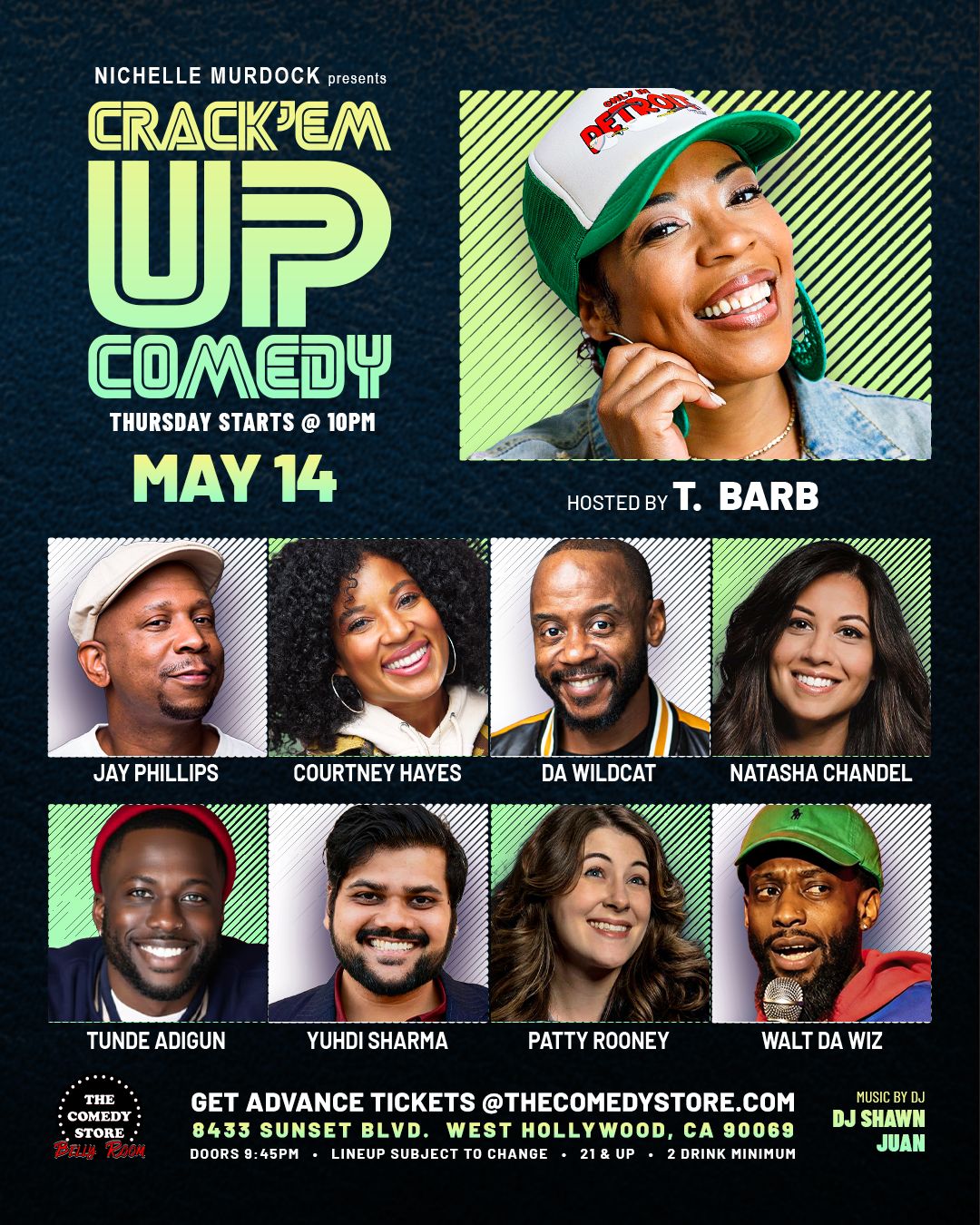 Flyer for Crack'Em Up Thursdays