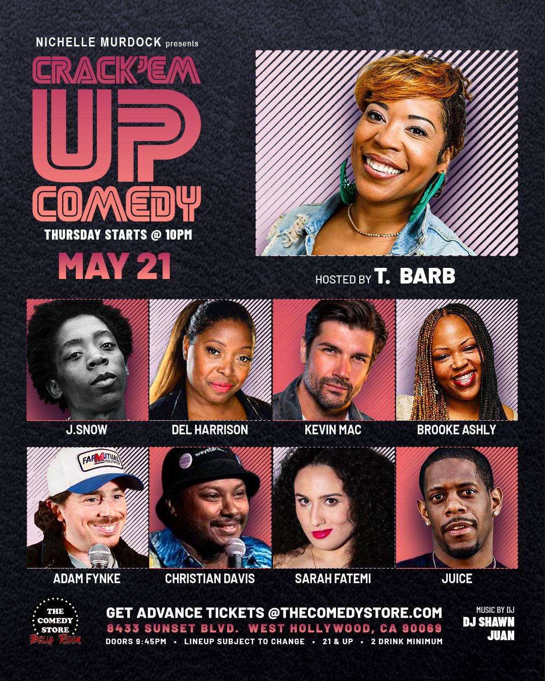 Flyer for Crack'Em Up Thursdays