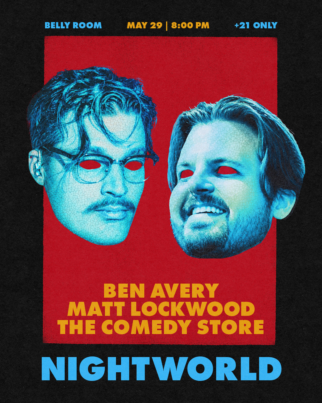 Flyer for Nightworld with Ben Avery & Matt Lockwood