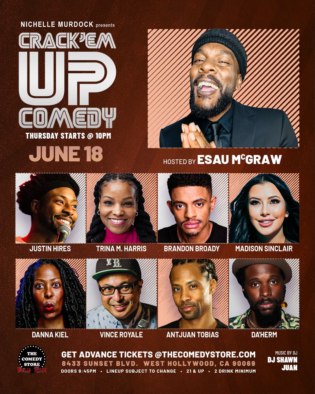 Flyer for Crack'Em Up Thursdays