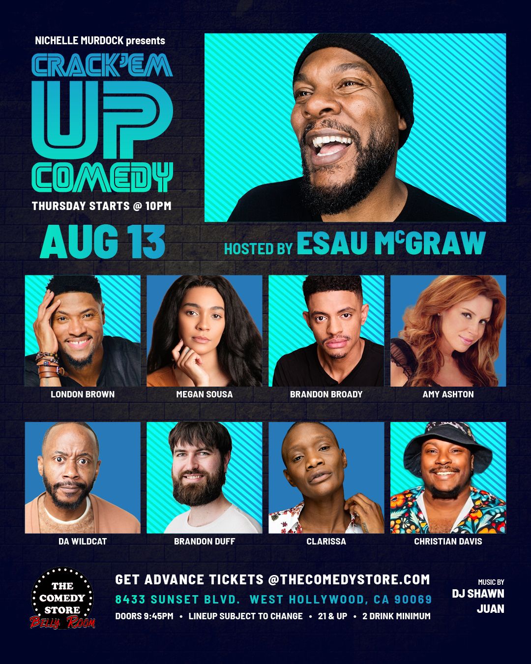 Flyer for Crack'Em Up Thursdays
