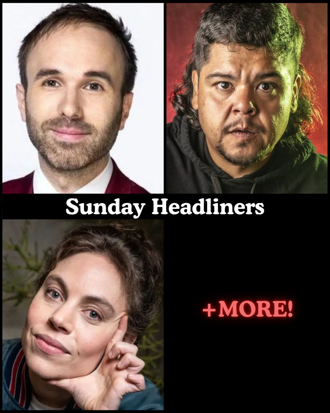 Flyer for Sunday Headliners