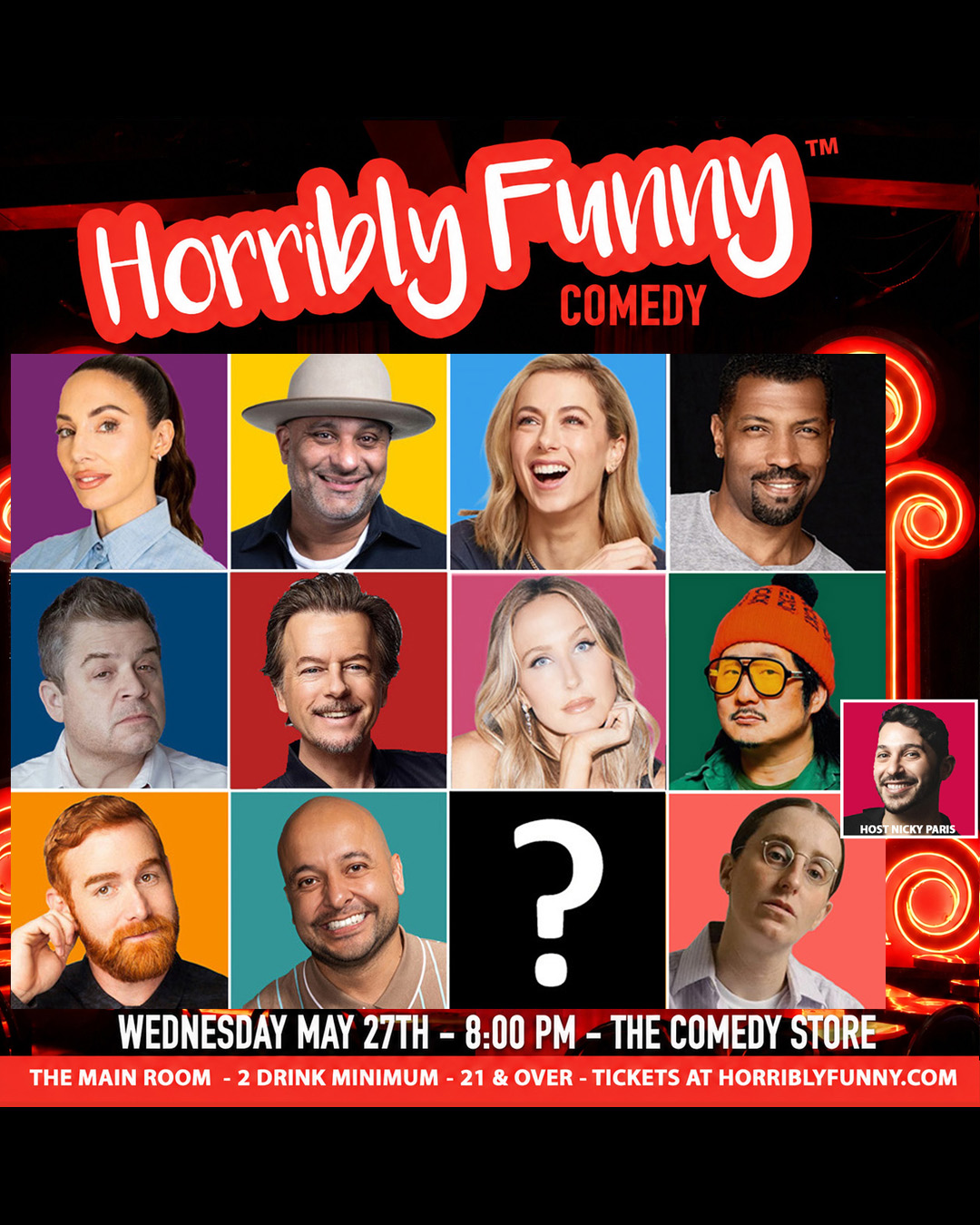 Flyer for Horribly Funny