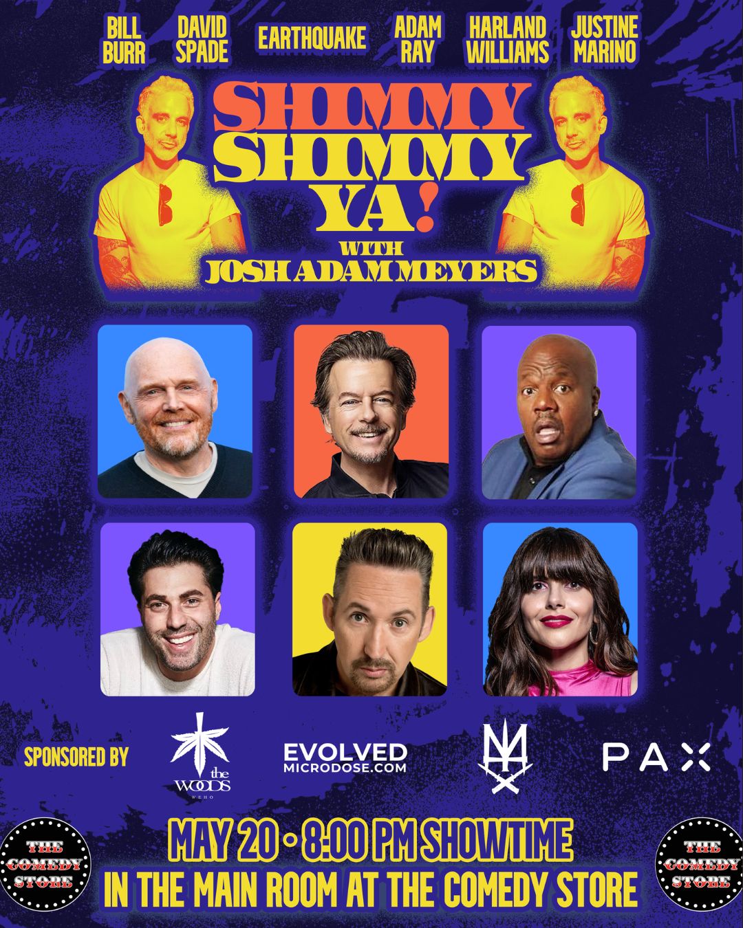 Flyer for Shimmy Shimmy Ya w/ Josh Adam Meyers