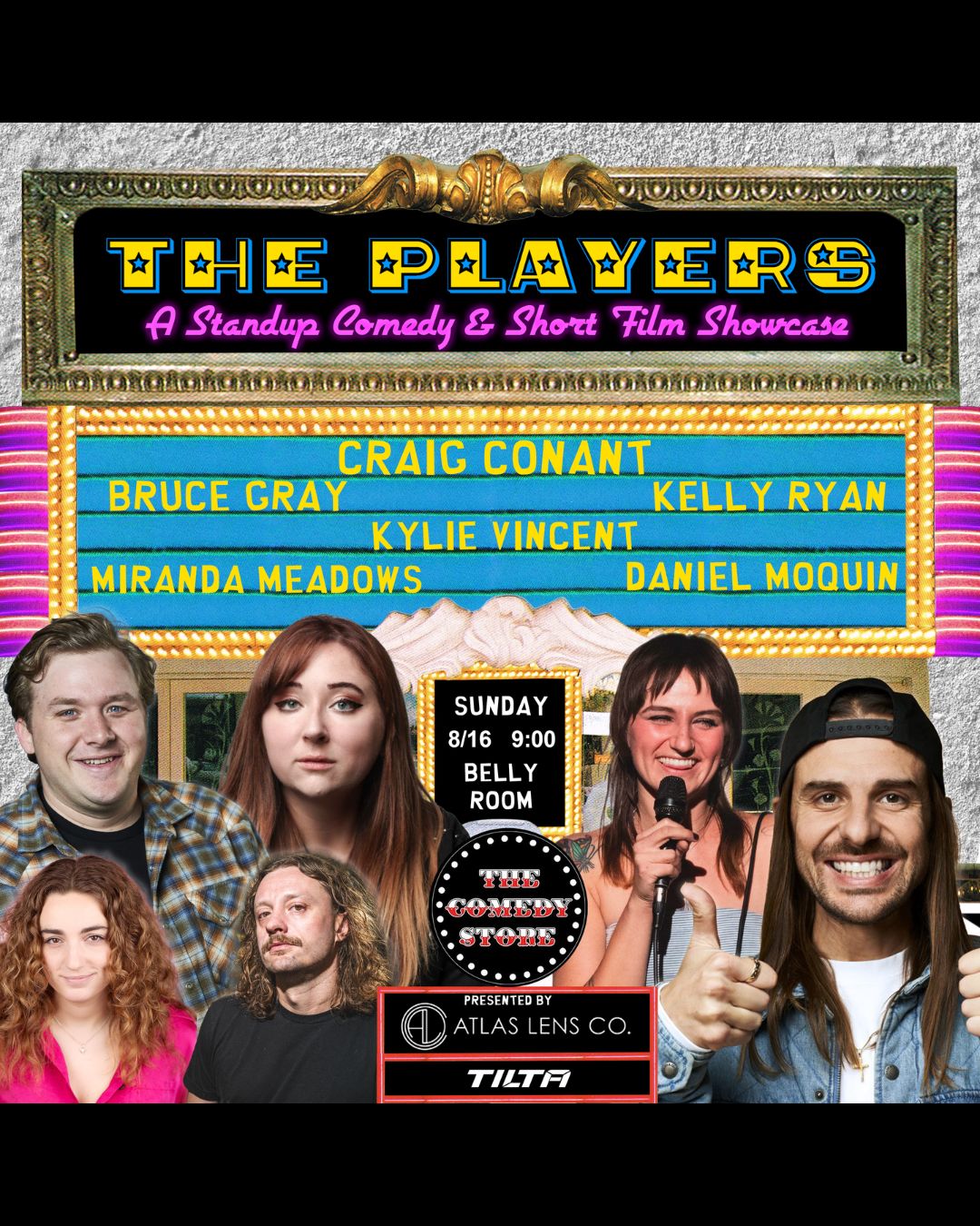 Flyer for Atlas Lens Co. Presents: The Players