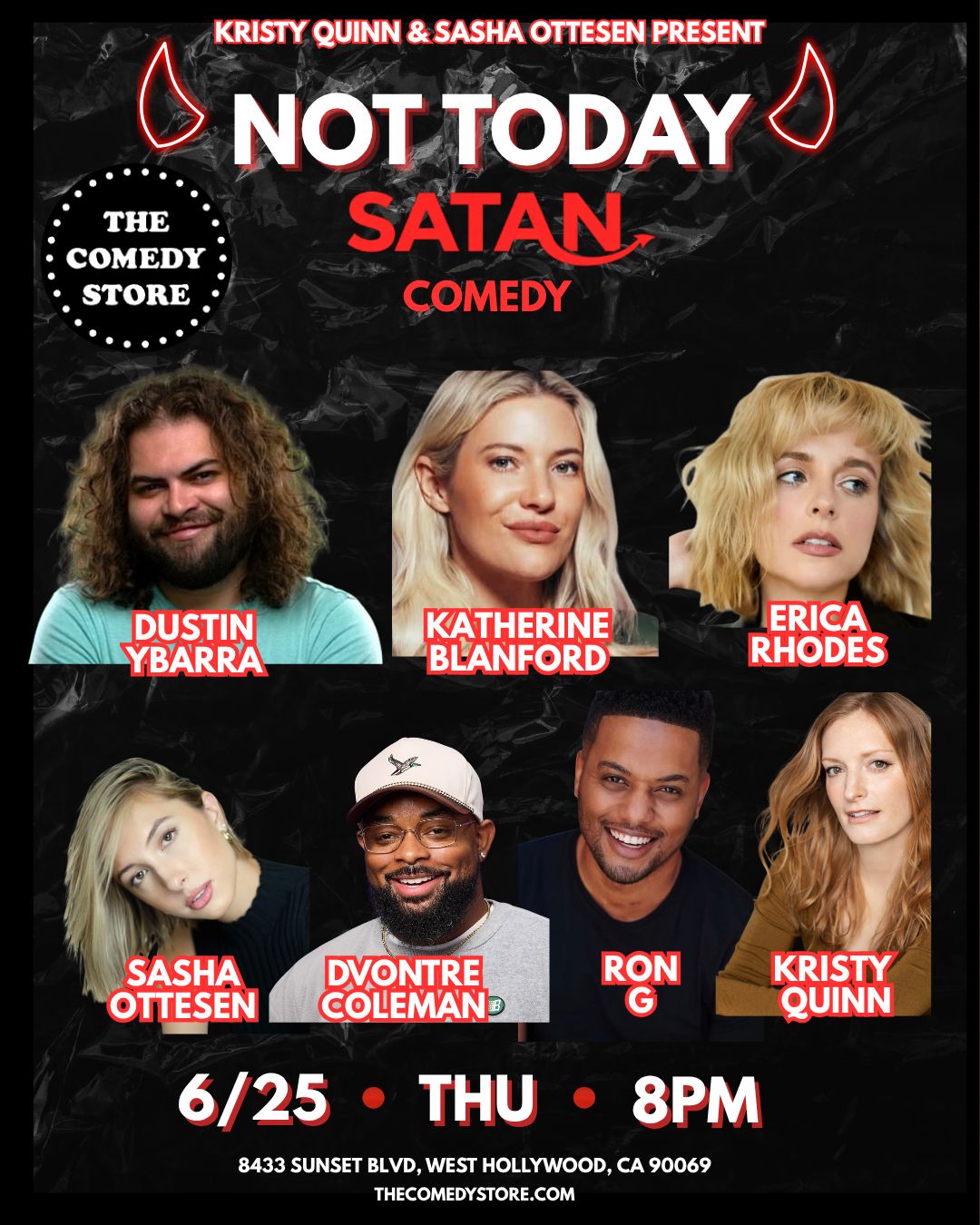 Flyer for Not Today Satan Comedy