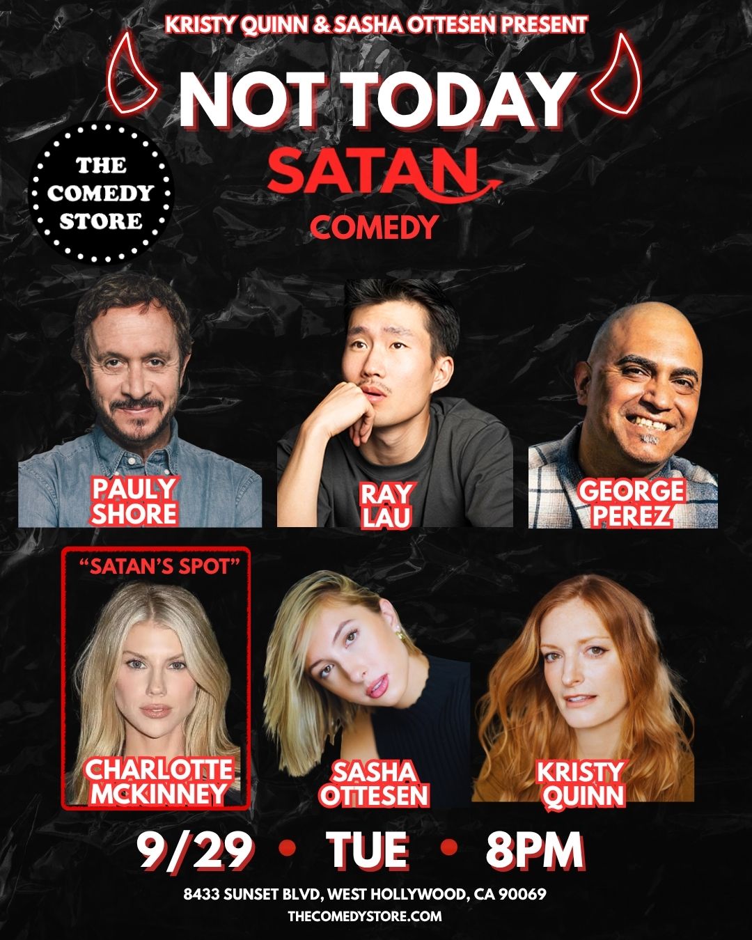 Flyer for Not Today Satan Comedy