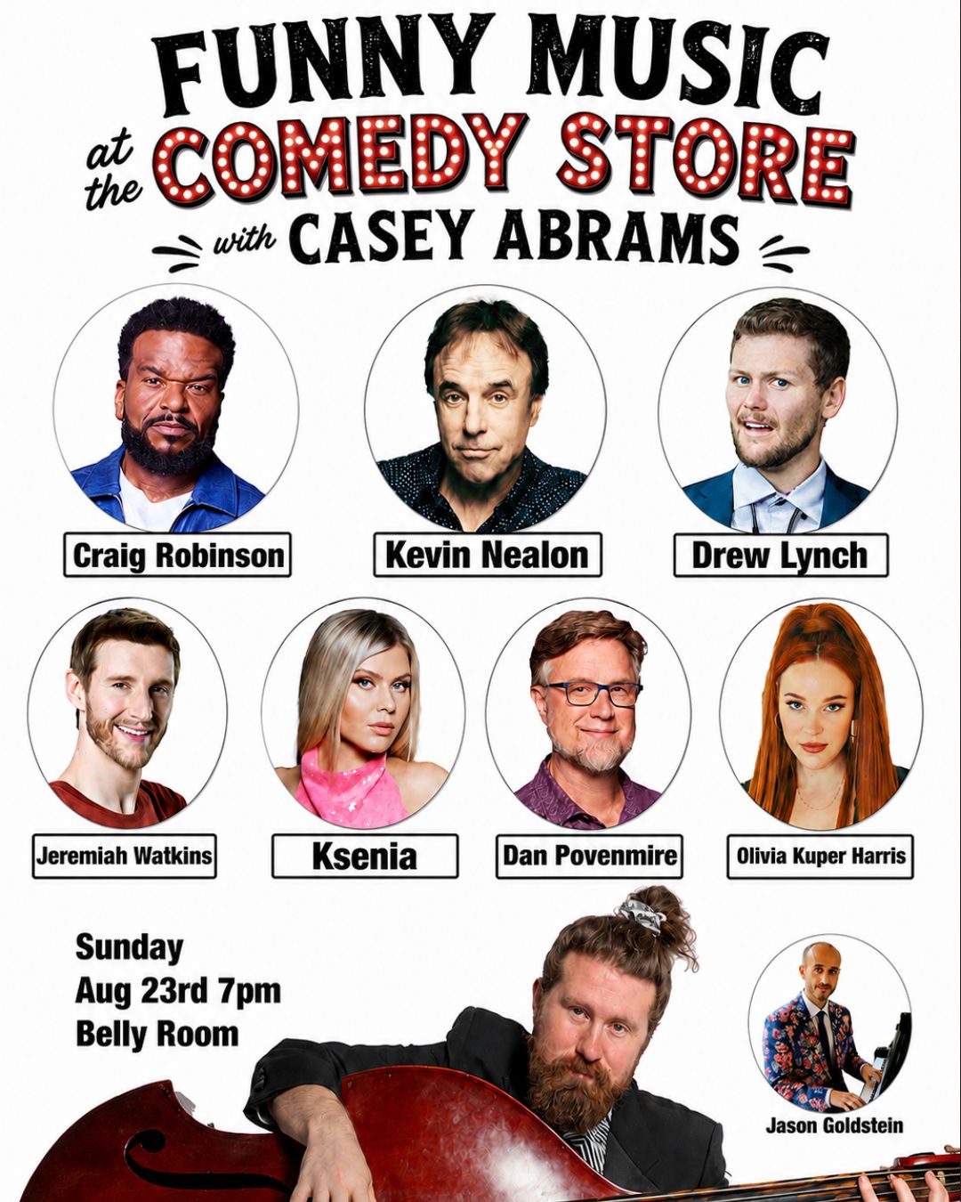 Flyer for Funny Music with Casey Abrams