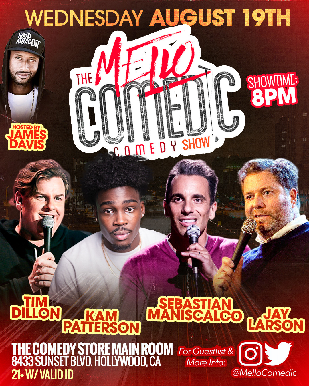 Flyer for Mello Comedic