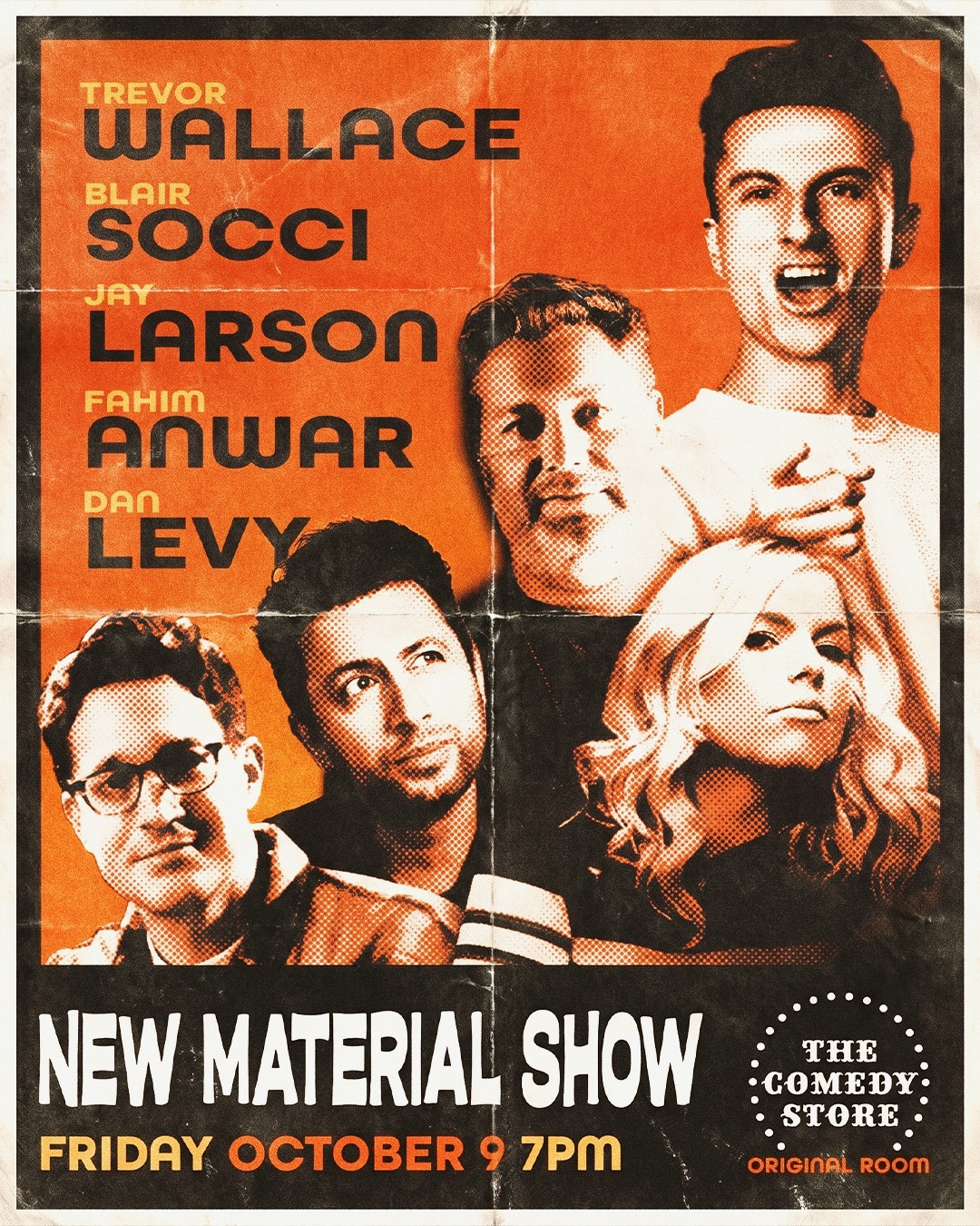 Flyer for New Material Show with Dan Levy
