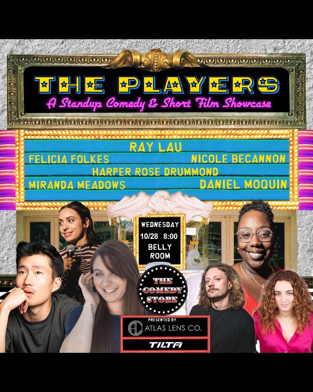 Flyer for Atlas Lens Co. Presents: The Players