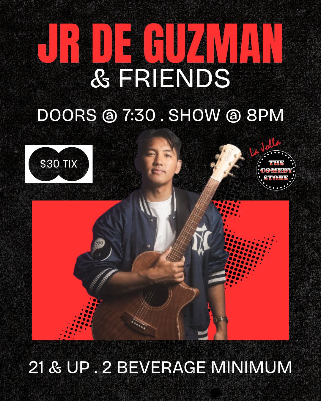 Flyer for Jr De Guzman & Friends | Wed 8PM