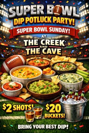 Superbowl Watch Party & DIP Potluck!