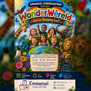 Emmanuel Kindersentrum bied aan: Wonderw&ecirc;reld &ndash; God se skepping leef!