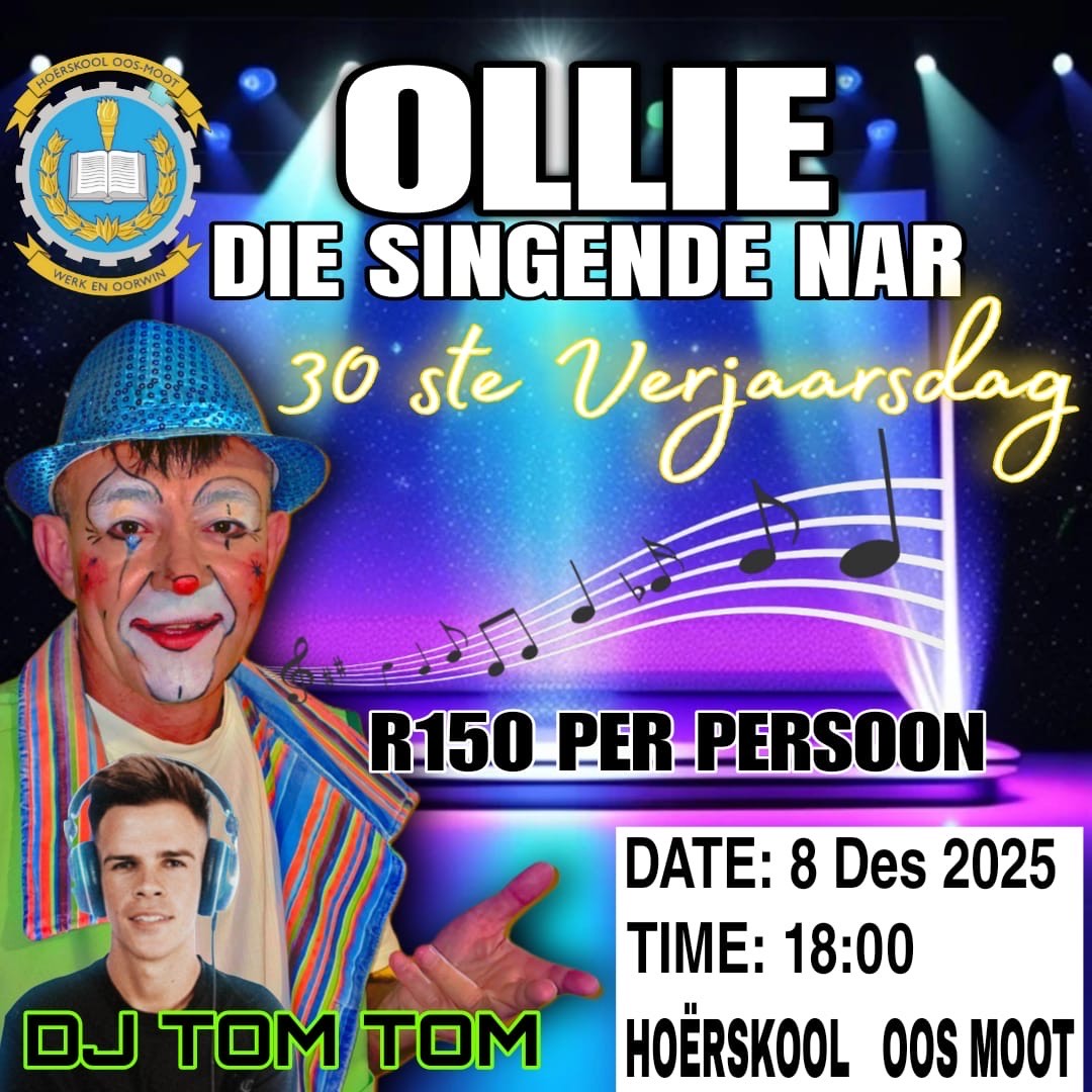 Ollie Die Nar The Singing Clown join my 30th year celebration Show