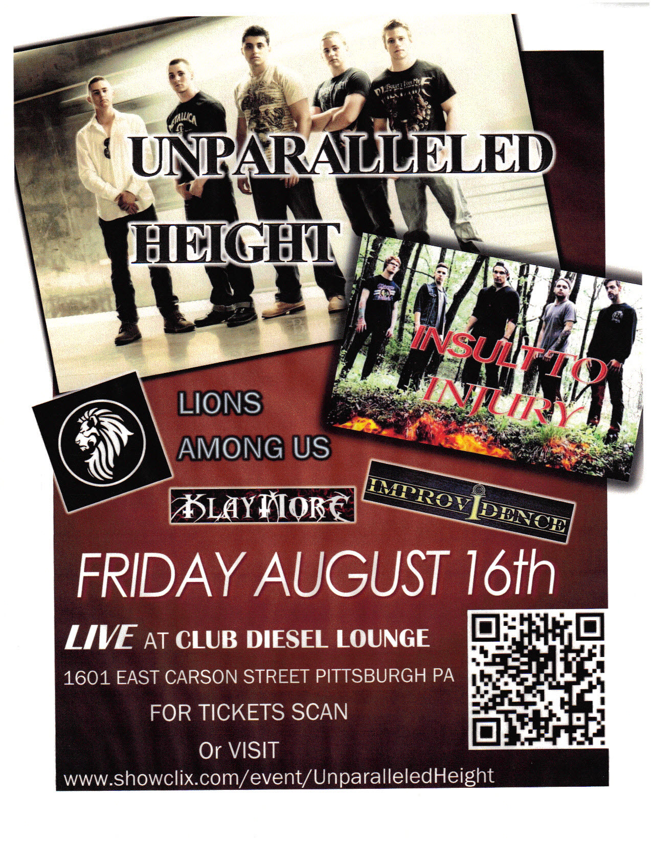 Tickets for Unparalleled Height in PITTSBURGH from ShowClix