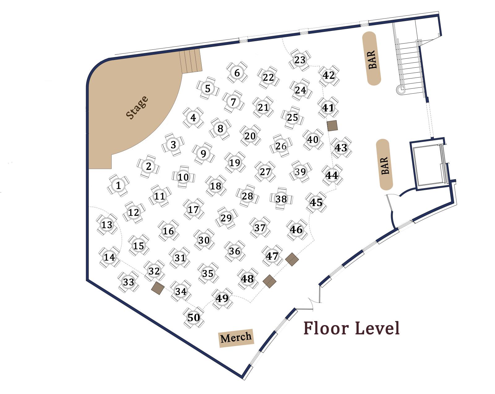Downstairs Seating Chart