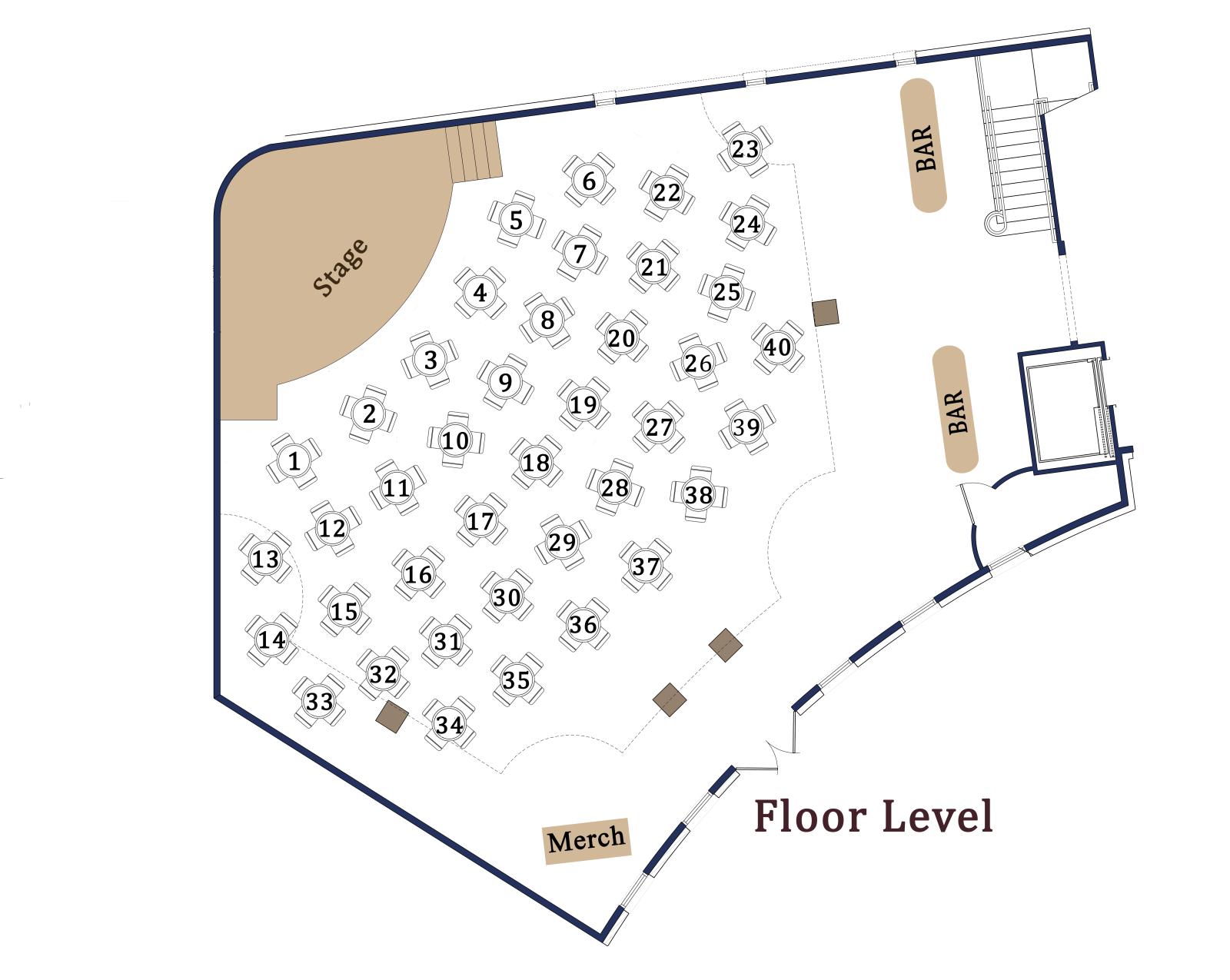 Downstairs Seating Chart