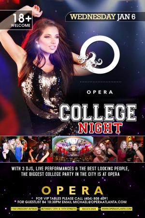 COLLEGE NIGHT | JAN 6 | 18 & UP